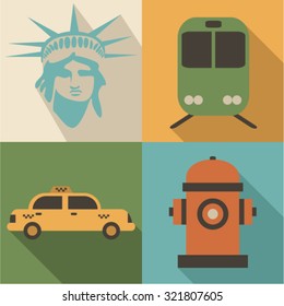 Vector New York icon set