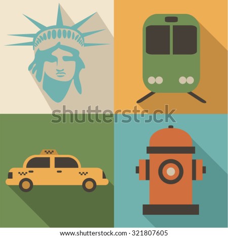 Vector New York icon set