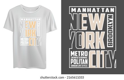 Vector New York Letters Mockup T Shirt Design