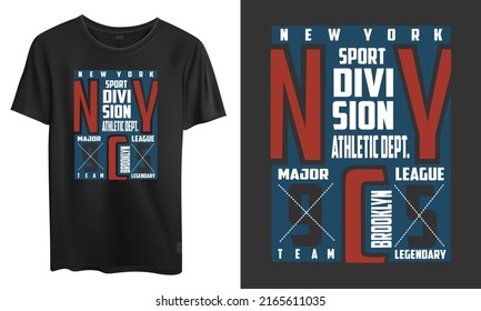 Vector New York Letters Mockup T Shirt Design