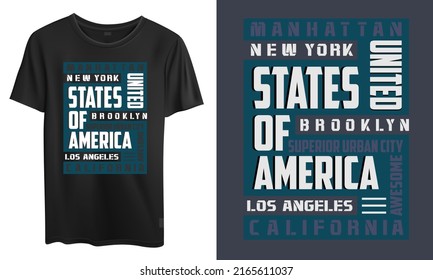 Vector New York Letters Mockup T Shirt Design