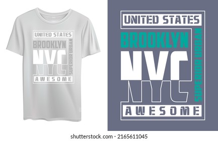 Vector New York Letters Mockup T Shirt Design