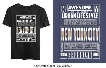 diseño de camiseta vectorial de nueva york