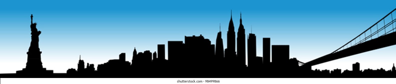 New York Skyline Silhouette High Res Stock Images Shutterstock