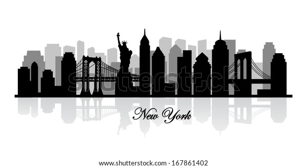 Vector New York Skyline Silhouette Stock Vector Royalty Free