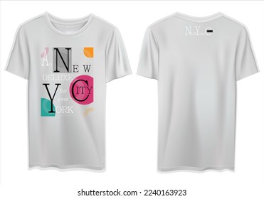 vector new york text typography stylish mockup design