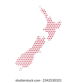 Vector New Zealand Dotted Map Illustration, puede utilizarse para diseños de negocios, presentaciones o cualquier diseño adecuado.