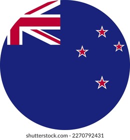 Vector NEW ZEALAND flag, official colours, illustration. EPS10. vector background of NEW ZEALAND flag, 
NEW ZEALAND Flag in circle