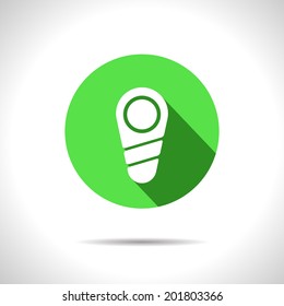 Vector newborn baby flat green icon. Eps10