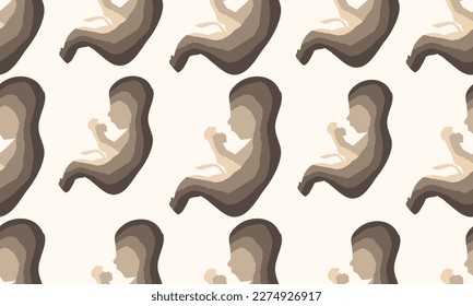 Vector newborn baby seamless pattern