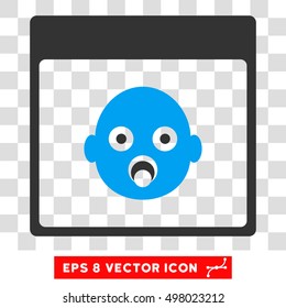 Vector Newborn Head Calendar Page EPS vector icon. Illustration style is flat iconic bicolor blue and gray symbol on a transparent background.
