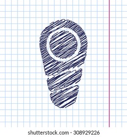 Vector newborn icon isolated on copybook background. Eps10 