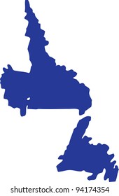 Vector Of The Newfoundland And Labrador Map In Blue