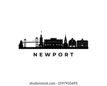 Vector Newport skyline. Travel Newport famous landmarks. Business and tourism concept for presentation, banner, web site.