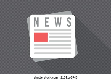 Vector News Concept Design Element. Isolated on Transparent Backdrop Newspaper Vector Icon Illustration Journalism concept illustration Loudspeaker and Newspaper Isolated Flat Design Elements