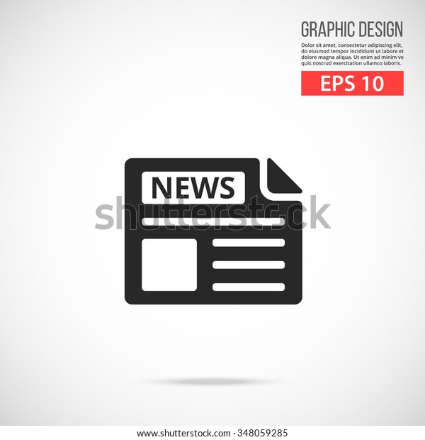 Vector News Icon Black Icon Pictogram Stock Vector (Royalty Free