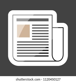 Vector news icon colored sticker. Newspaper news.  Layers grouped for easy editing illustration. For your design.