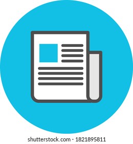 vector news paper flat icon illustration