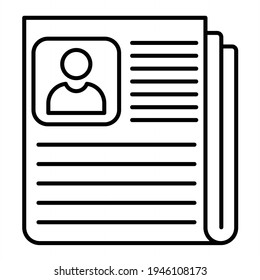 Vector News Paper Outline Icon Design
