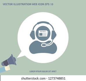 Vector news reporter icon