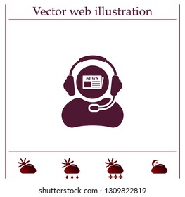 Vector news reporter icon