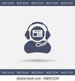 Vector news reporter icon