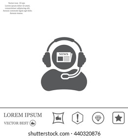 Vector news reporter icon