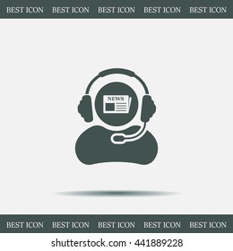 Vector news reporter icon