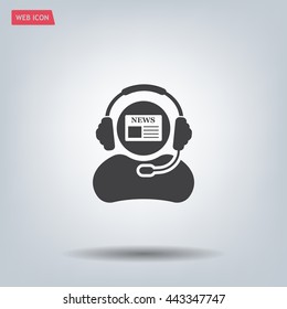 Vector news reporter icon