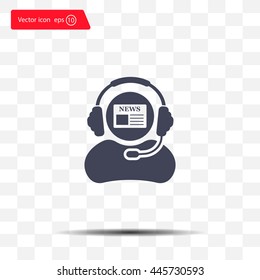 Vector news reporter icon