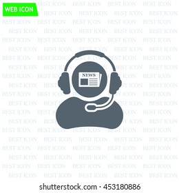 Vector news reporter icon
