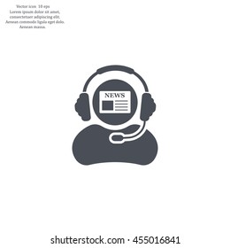 Vector news reporter icon