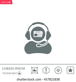 Vector news reporter icon