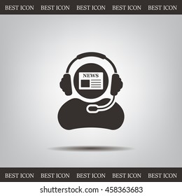 Vector news reporter icon