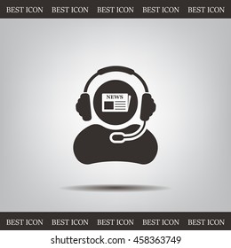 Vector news reporter icon