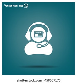 Vector news reporter icon