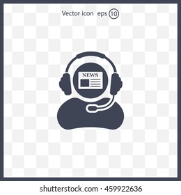 Vector news reporter icon