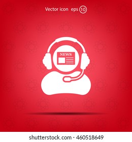 Vector news reporter icon