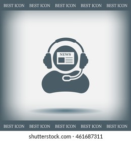 Vector news reporter icon