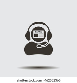 Vector news reporter icon