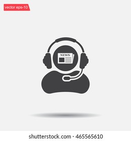 Vector news reporter icon