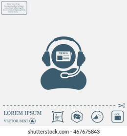 Vector news reporter icon