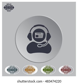 Vector news reporter icon