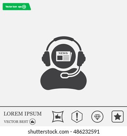 Vector news reporter icon