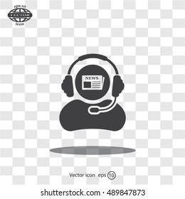 Vector news reporter icon