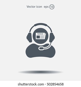 Vector news reporter icon