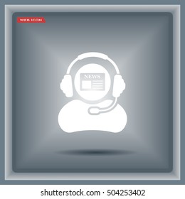 Vector news reporter icon