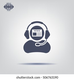 Vector news reporter icon