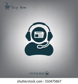 Vector news reporter icon
