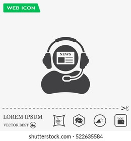 Vector news reporter icon